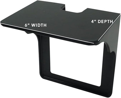 Storage Theory Power Perch Double Wall Outlet Shelf - Declutter & Reclaim Bathroom Counter Space - Alexa Stand, Apple Homepod Shelf, Toothbrush Holders Wall Mounted - Black, 2-Pack