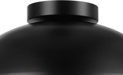 Globe Electric 66000076 1-Light Flush Mount Ceiling Light, Matte Black and White Opal Glass Dual Shade, Modern Lighting for Kitchen Island or Dining Room, Wall and Dimmer Switch Compatible