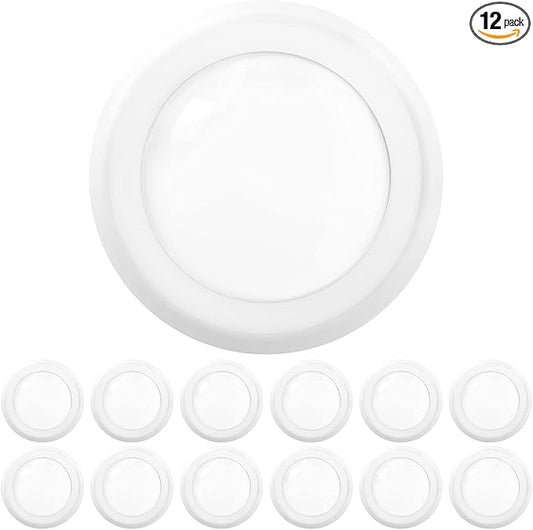 Sunco 12 Pack 5/6 Inch LED Disk Lights, Disc Lights Ceiling, LED Flush Mount Recessed Can Lighting, 1050 LM, 3000K Warm White, Dimmable, 15W=75W, Damp Rated ETL.