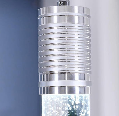 HAIXIANG Modern Kitchen Island Hanging Light Fixtures Crytstal Pendant Lighting for Kitchen Island Chrome Mini Chandelier with 6000K Daylight Bulb