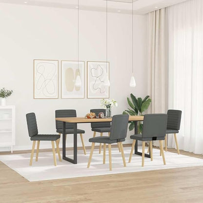 6-Piece Dark Gray Fabric Dining Chairs Set with Metal-Wood Frame, Comfortable Foam Seating for Dining Room Kitchen Living Room