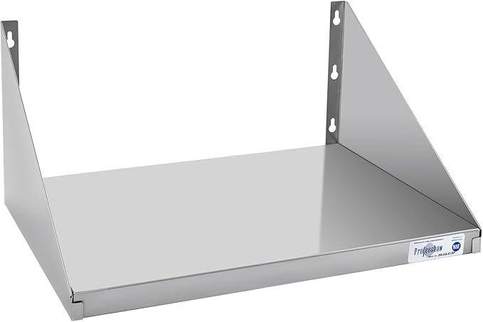 Profeeshaw Stainless Steel Microwave Shelf 18"x24", Heavy Duty Wall Mounted Floating Shelf, NSF Certified Appliance Rack for Commercial & Home Kitchens, Restaurants, Hotels, Bars