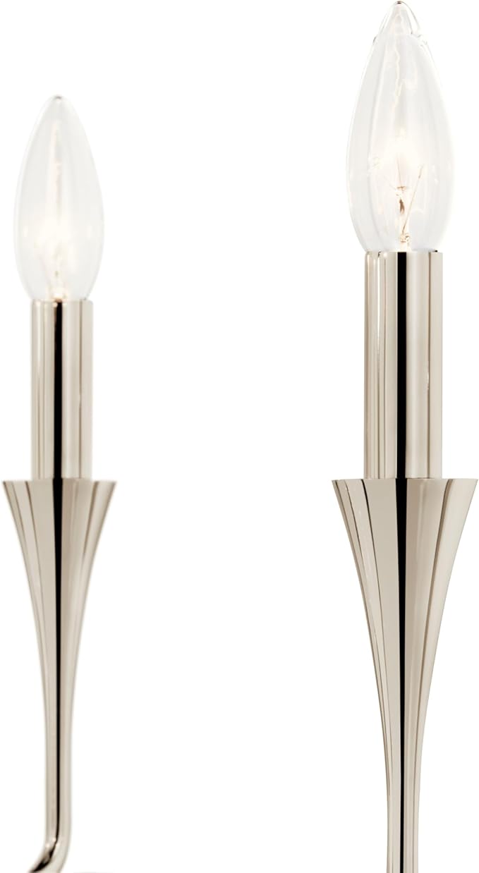 Kichler Alvaro 5-Light Chandelier, Soft Modern Light in Polished Nickel, for Dining Room, Office or Bedroom (19.25" x 30.25"), 52689PN