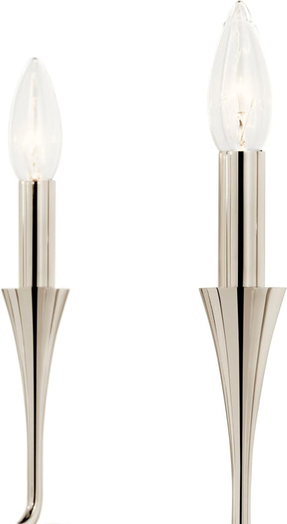 Kichler Alvaro 5-Light Chandelier, Soft Modern Light in Polished Nickel, for Dining Room, Office or Bedroom (19.25" x 30.25"), 52689PN