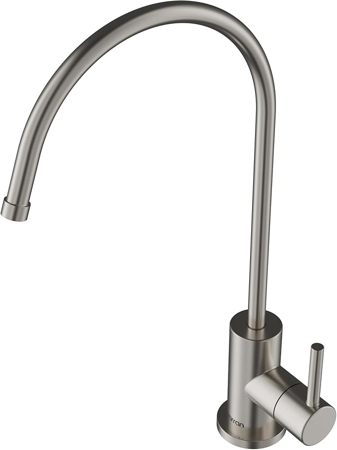Karran Kestrel Spot-Free Stainless Steel Beverage Faucet 100% Lead-Free Brass, RO/Filtration System Ready, 360° High-Arc Spout, Fingerprint Resistant Finish, Compact Design