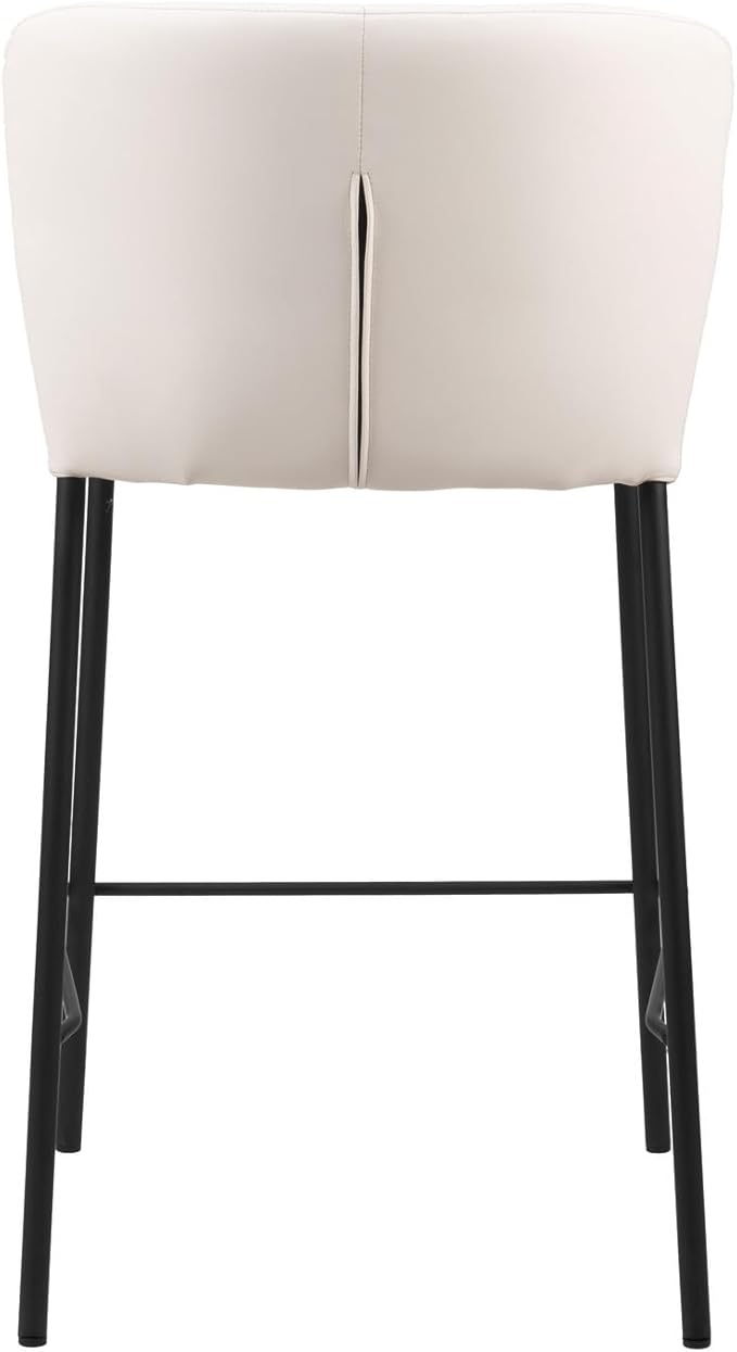 HomeStock Counter Stool Set of 2 - Cream Bar Stools for Kitchen Island & Home