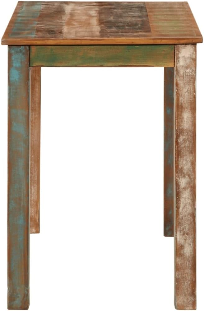 Dining Table Reclaimed Wood 43.3x21.7x29.9 in Multicolour Distressed Finish Rectangle Small Kitchen Table for Dining Room, Apartment or Loft