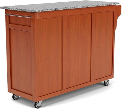 homestyles Create Cottage Oak 4 Door Cabinet Kitchen Cart with Gray Granite Top by Home Styles