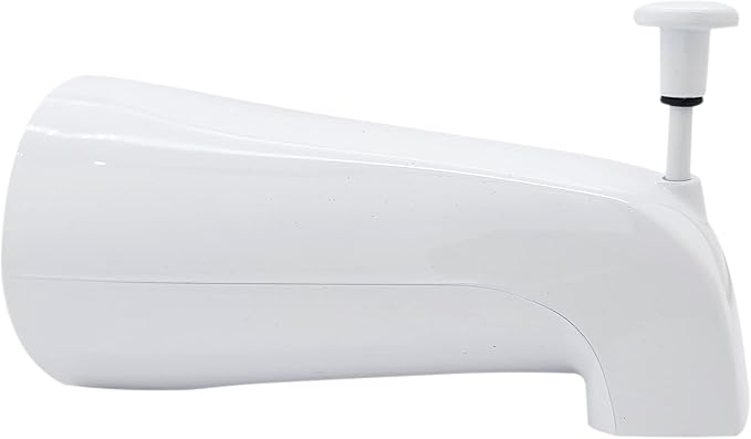 Westbrass E531D-1F-50 5-1/4" Reach Wall Mount Tub Spout with Front Diverter, Powder Coat White