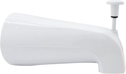 Westbrass E531D-1F-50 5-1/4" Reach Wall Mount Tub Spout with Front Diverter, Powder Coat White