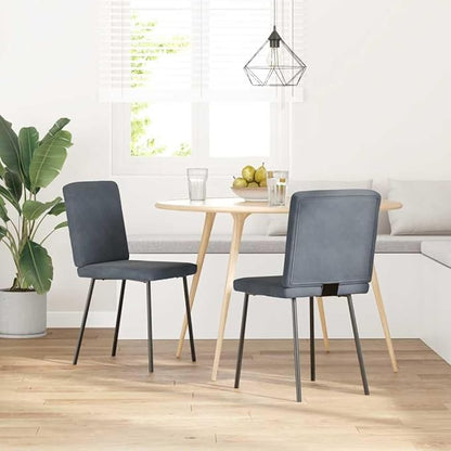 Dark Gray Velvet Dining Chairs Set of 2 Modern Accent Chairs with Metal-Wood Frame and Soft Foam Cushion for Kitchen Living Room Restaurant Furniture