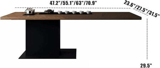 Modern Solid Wood Dining Table,Rectangle Kitchen Island Dining Table Minimalist Kitchen Table with Pedestal Base for for 2,4,6,8(47.2" L x 23.6" W x 29.5" H, Natural)