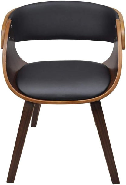 Modern Dining Chair Black Plywood Frame with Synthetic Leather Seat for Dining Room Kitchen Bedroom Vanity, Compact Size Ergonomic Design Comfortable Seating