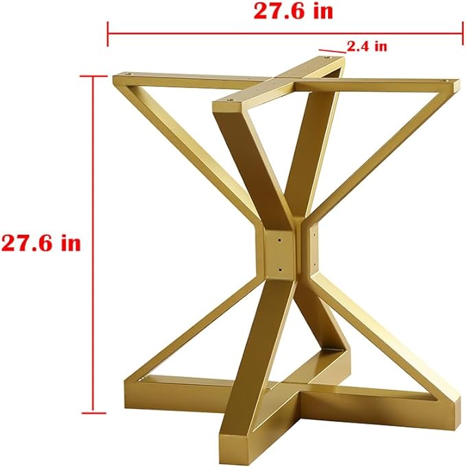 28In Modern Table Base Metal Pedestal Dinning Table Legs with Suction Cups, Heavy Duty Desk Base for Marble,Glass,Wood Top, Coffee Table Legs for Kitchen,Home,Restaurant