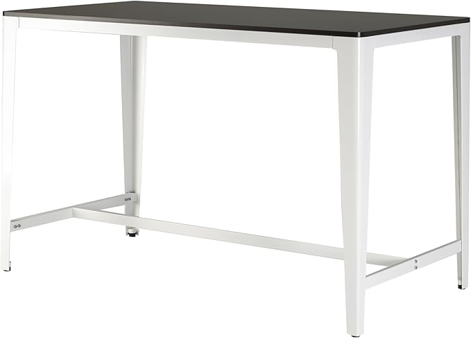 Farmhouse Style Counter Height Table Minimalist Brown White for Dining Room and Kitchen Island