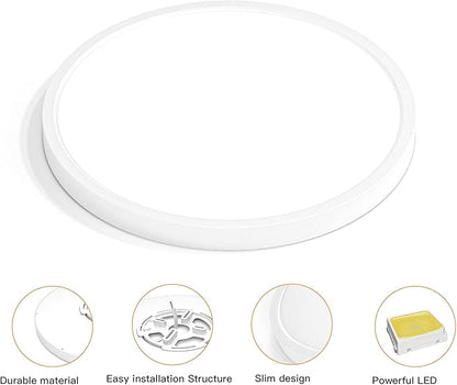 TALOYA Dimmable Flush Mount Ceiling Light,15.8Inch,24W,5 CCT,LED Ceiling Light Fixture for Bedroom,Kitchen,Living Room,White