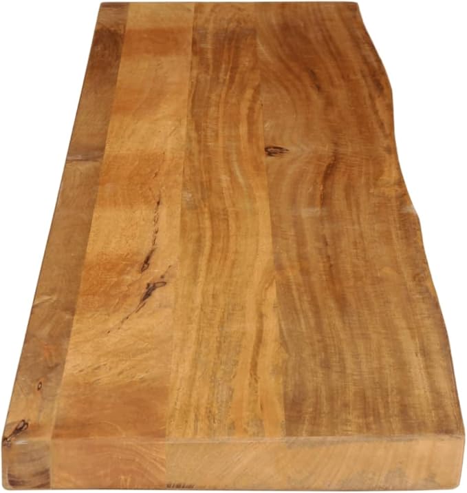 Solid Mango Wood Live Edge Table Top Extra Long Durable for Dining and Kitchen, Rustic Mango Wood Table Top 71 x 15.7 x 1 Inches