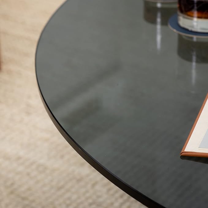 Spancraft Round Grey Tempered Glass 1/2" Thick Table Top (18")