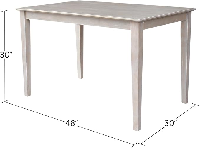 HomeStock Island Oasis 30" x 48" Rectangular Dining Height Table with Solid Wood Butcher Block Top and Shaker Legs - Ideal for Cozy Dining Spaces