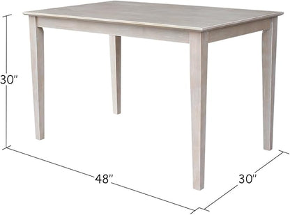 HomeStock Island Oasis 30" x 48" Rectangular Dining Height Table with Solid Wood Butcher Block Top and Shaker Legs - Ideal for Cozy Dining Spaces