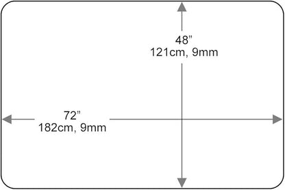 Dulles Glass 48X72 inch Rectangular Glass Table Top - Tempered - 3/8" Thick Glass Surface, Safe Beveled Edge, Radius Corners, Multipurpose for Dining Table, Patio, Coffee and End Table