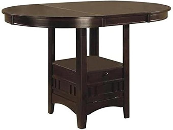 HomeStock Counter Height Table with Storage Kitchen Dining Table, Espresso Finish