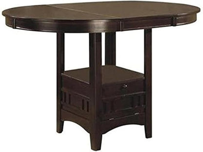 HomeStock Counter Height Table with Storage Kitchen Dining Table, Espresso Finish