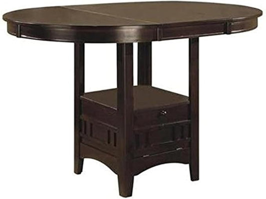 HomeStock Counter Height Table with Storage Kitchen Dining Table, Espresso Finish