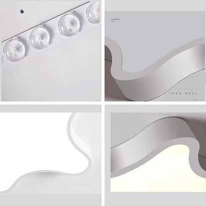 LED Ceiling Light Fixture, Modern Pentagram Recessed Ceiling Lights, 3000K-6000K Dimmable Light, Close to Lighting Flush Mount Living Room Pendant Lamps (White, 12inch)