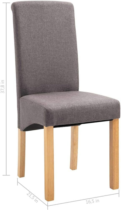 Modern Dining Chairs Set of 6 Taupe Fabric Comfortable and Stable for Dining Room Living Room Kitchen