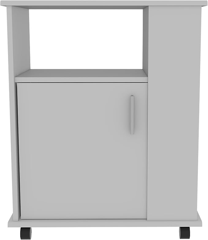 GOWE Tournament 6-Shelf 1-Door 3-Drawer 2-Piece Kitchen Set, Kitchen Island and Kitchen Cart White and Light Oak