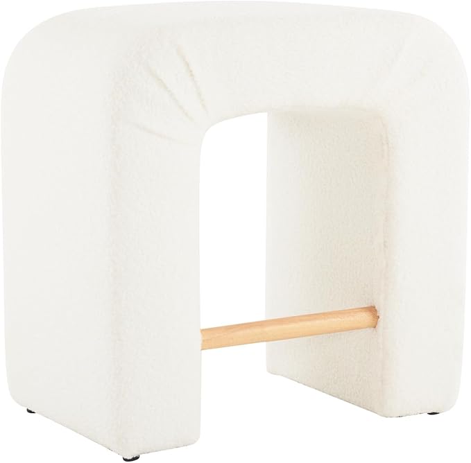 24'' Boucle Stool Set of 2,Dining Chairs for Home Kitchen Island,White