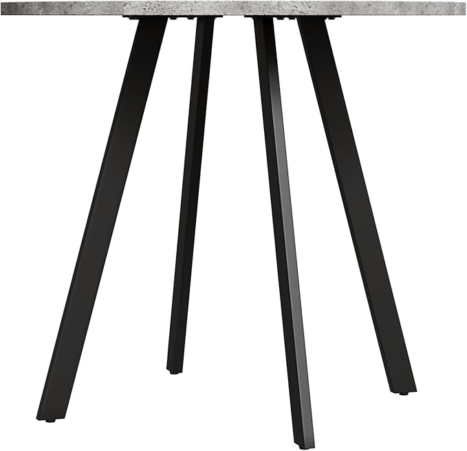 34" Industrial Dining Table, Island Table with Triangular Iron Base, Rustic Dining Table with Smooth Surface for Kitchen Office, Gray