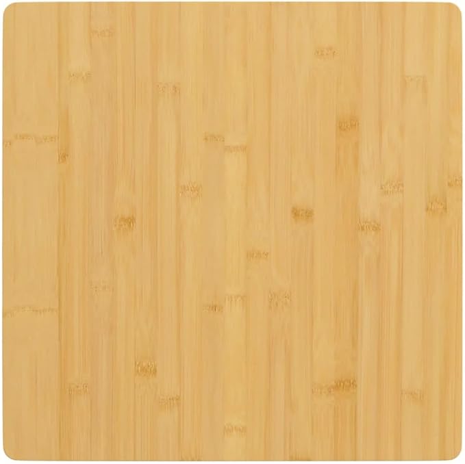 19.7" Bamboo Table Top Small Square Modern Butcher Block Desk Surface 1.6" Thick Solid Surface for Coffee Standing Workbench Living Room Office Dorm