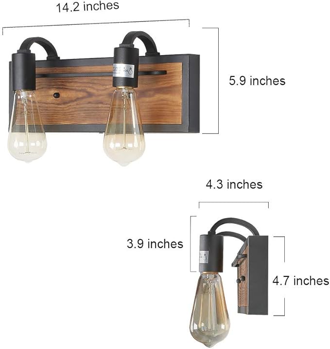 LNC Bathroom Lighting Fixtures Farmhouse Vanity Sconce Rustic Wall Lamp A03439