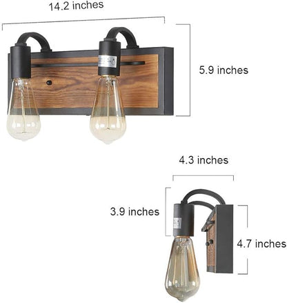 LNC Bathroom Lighting Fixtures Farmhouse Vanity Sconce Rustic Wall Lamp A03439