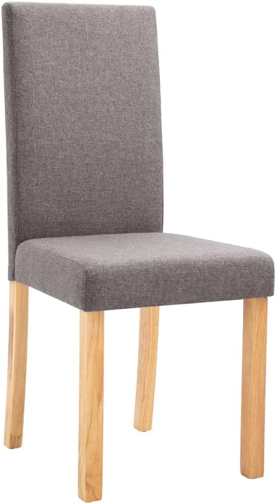 2-Pack Taupe Fabric Dining Chairs with Rubber Wood Frame, Modern Farmhouse Kitchen Chairs 16.5x20.1x37.4 Inch Soft Upholstered Seats for Dining Room Furniture