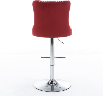 Modern Dining Chairs, Mid-Century Kitchen Table and Chairs with Sturdy Stable Base, Easy Assembly Luxury Furniture for Dining Room, Home Pub and Kitchen Island,Burgundy-Foam-setof2