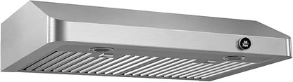 JOCO 30 Inch Under Cabinet Range Hood, 900 CFM Stainless Steel Kitchen Vent Hood, 4-Speed Knob Control C01-30K