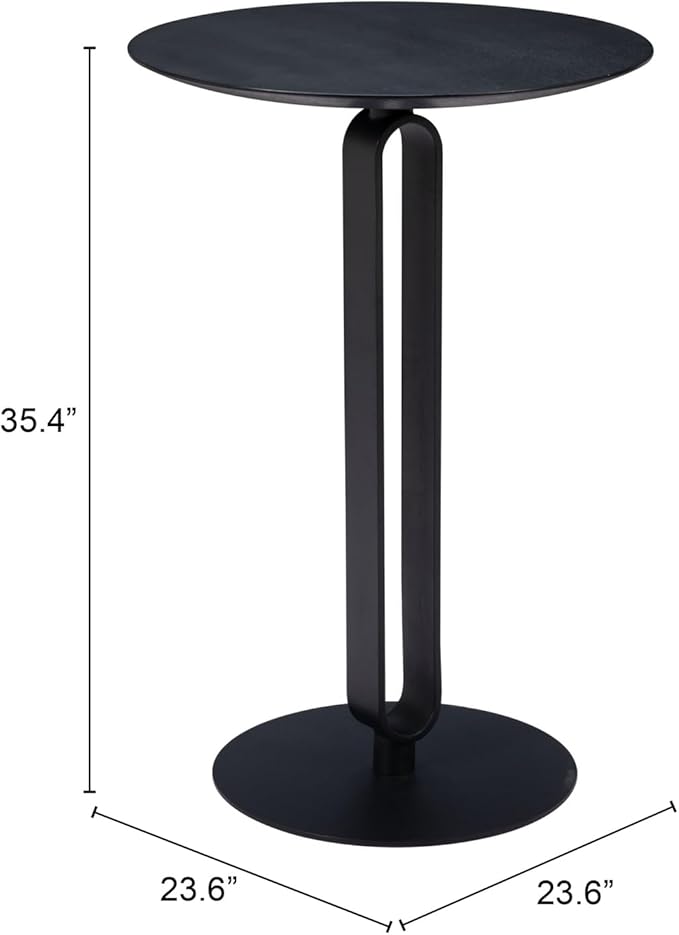 HomeStock Counter Table - Steel Frame & MDF Top - Black Finish - Kitchen Island