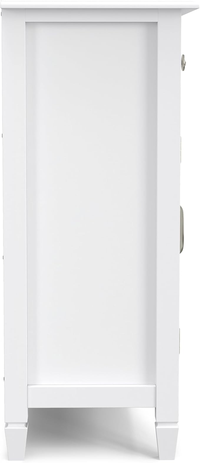 SIMPLIHOME Connaught 51-inch Wide Solid Wood Storage Cabinet in White for the Entryway, Mudroom, 3 Drawers and Adjustable Shelves, Traditional Style, Space-Saving Design