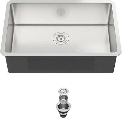 30 Inch Undermount Kitchen Sink -30x18x9 Stainless Steel Sinks Single Bowl kitchen sinks 304 18 Gauge 9" Deep Basin