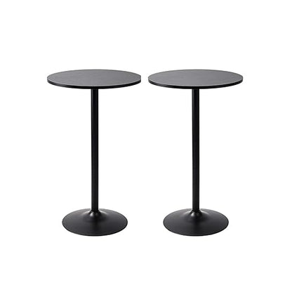 Pearington Santina 2 Pack Round Bar and Pub Table, Black
