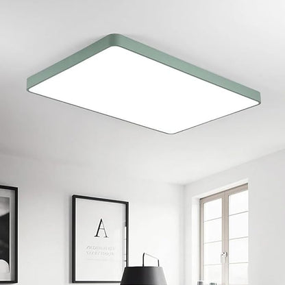 LED Ceiling Light Fixture,16 * 24 Inch Modern Rectangle Recessed Ceiling Lights,Dimmable Light,48W Green 3000K-6000K Close to Ceiling Lighting Flush Mount Living Room Bedroom