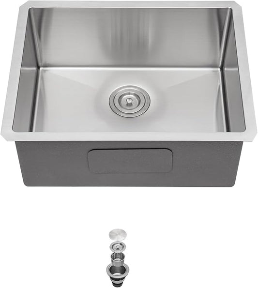 21 Inch Kitchen Sinks Undermount - 21 x 18 Inch Undermount Stainless Steel Bar Sink 16 Gauge Small Single Bowl Stainless Steel Outdoor Wet Bar & Prep Sink Basin 21 x 18 x 9 Inch