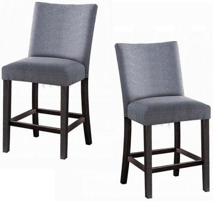Counter Height Dining Chair with Wooden Footrest and Padded Fabric Seat for Kitchen Island Use