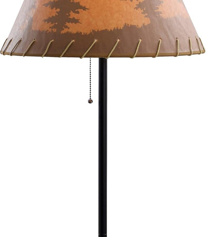 Catalina Lighting 19910-000 Rustic Cabin Lodge Floor Lamp, Standing Lamp, Living Room Light for Cabin or Home, LED Bulb NOT Included, 58", Brown Print