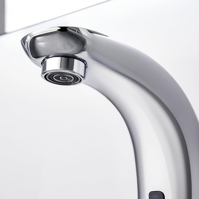 Charmingwater Touchless Bathroom Sink Faucet, Sensor Bathroom Faucet with Hole Cover, Automatic Water Shutoff, Chrome