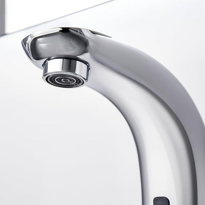 Charmingwater Touchless Bathroom Sink Faucet, Sensor Bathroom Faucet with Hole Cover, Automatic Water Shutoff, Chrome