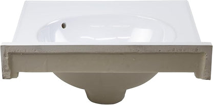 Design House Cultured Marble Vanity Top, 19 in W x 17 in D, Integrated 4 in Centerset Oval Sink & Backsplash, Solid White, 586172